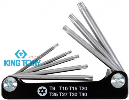 Набор Torx 8 ед. (Т 9-Т40) с отверстием в рукоятке  KINGTONY 20318PR